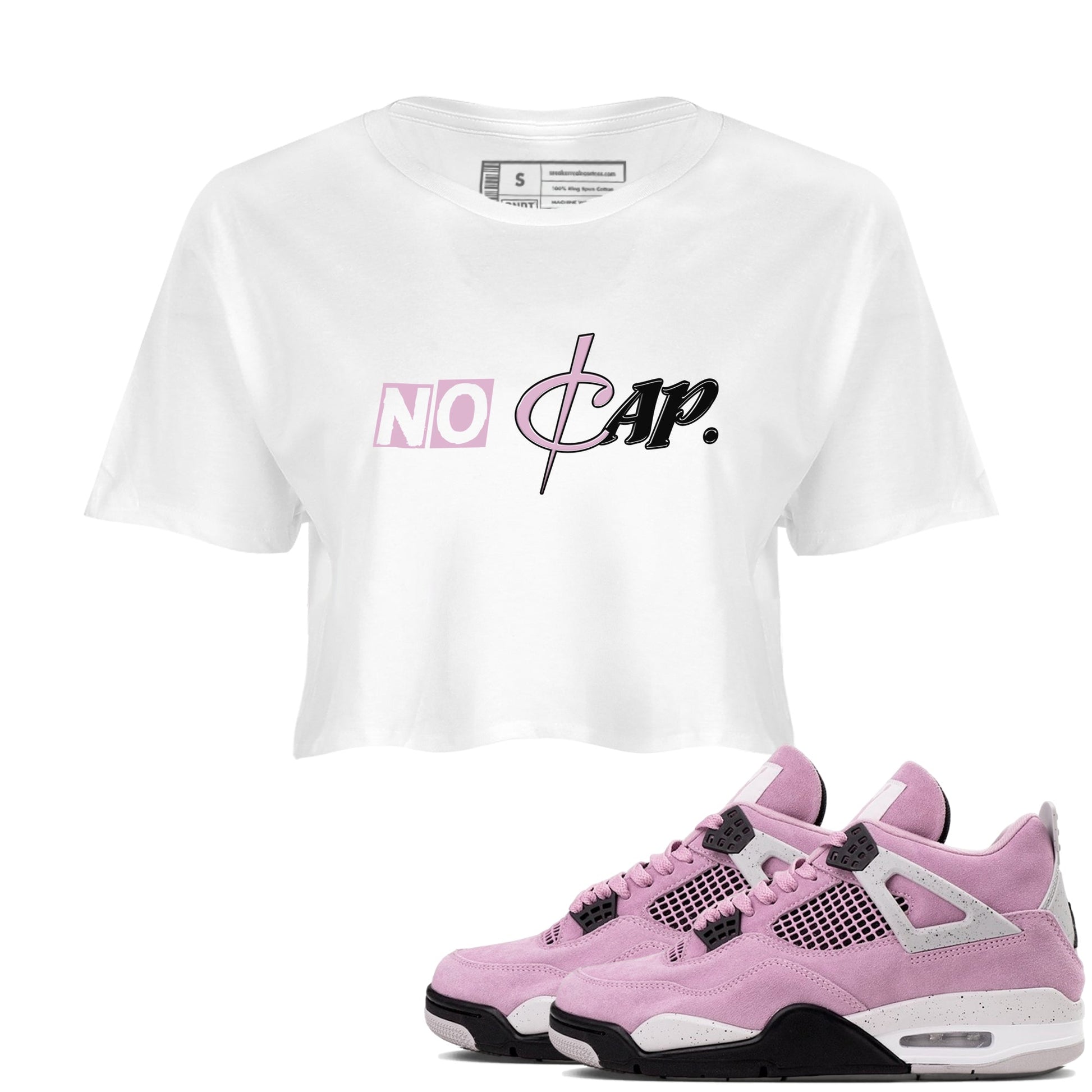 4s Retro Orchid shirts to match jordans No Cap sneaker match tees Air Jordan 4 WMNS Orchid match shoes to clothes SNRT Sneaker Tees unisex cotton White 1 crop tee