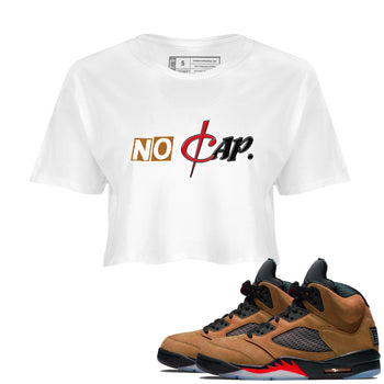5s Archaeo Brown shirts to match jordans No Cap sneaker match tees Air Jordan 5 Archaeo Brown match shoes to clothes SNRT Sneaker Tees unisex cotton White 1 crop tee