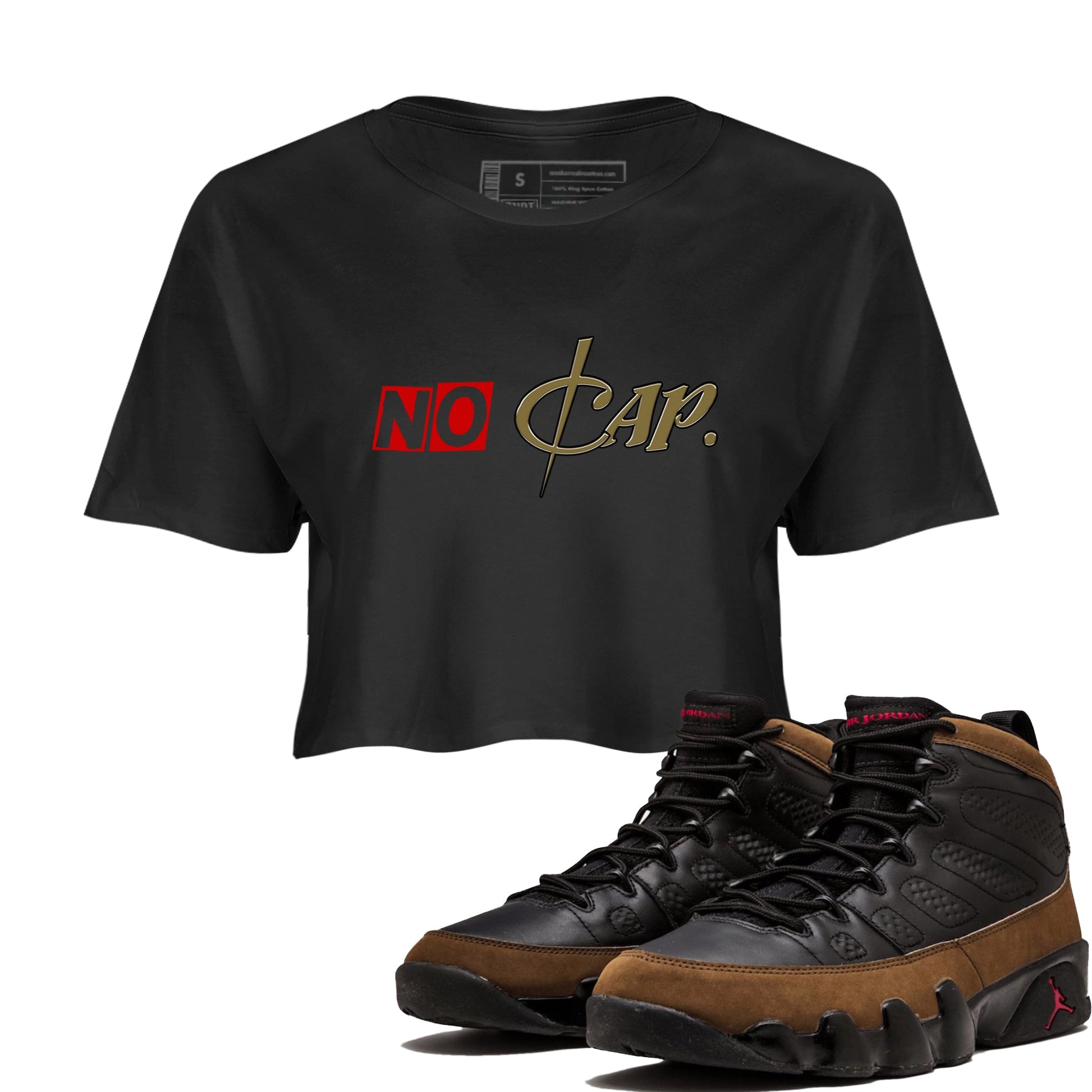 9s Olive shirts to match jordans No Cap sneaker match tees Air Jordan 9 Olive match shoes to clothes SNRT Sneaker Tees unisex cotton Black 1 crop tee