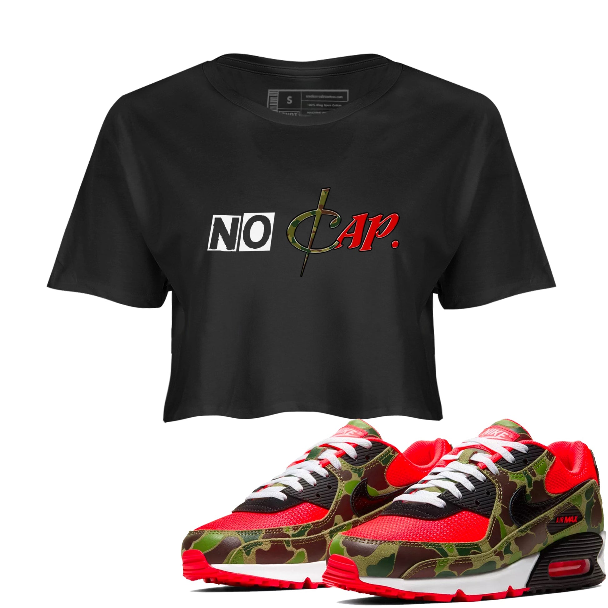 Air Max 90 Duck Camo shirts to match jordans No Cap sneaker match tees Air Max 90 Reverse Duck Camo match shoes to clothes SNRT Sneaker Tees unisex cotton Black 1 crop tee