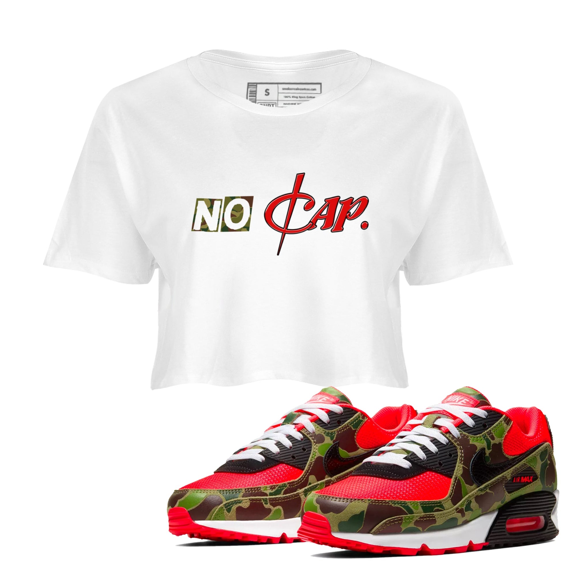 Air Max 90 Duck Camo shirts to match jordans No Cap sneaker match tees Air Max 90 Reverse Duck Camo match shoes to clothes SNRT Sneaker Tees unisex cotton White 1 crop tee