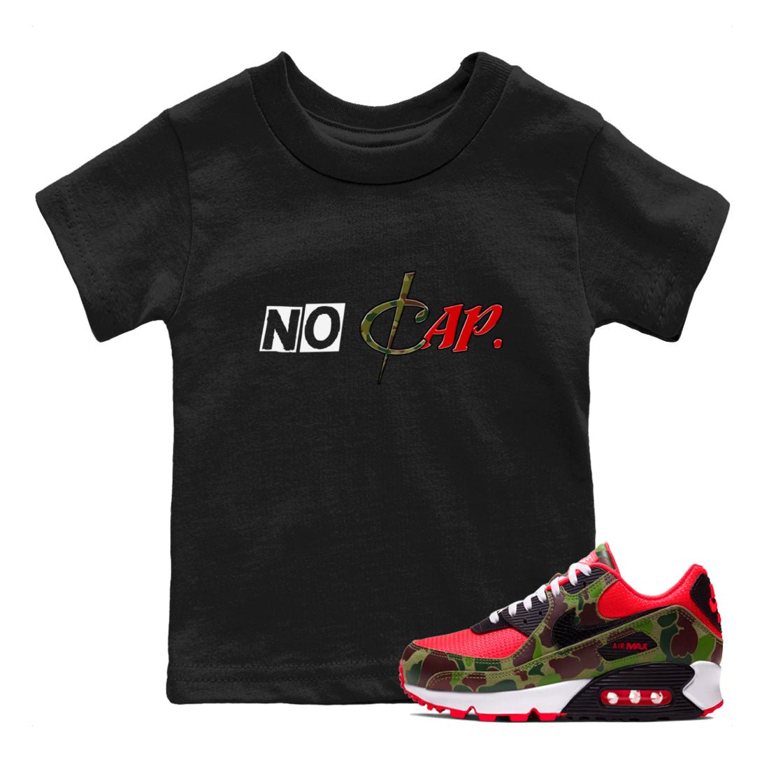 Air Max 90 Duck Camo shirts to match jordans No Cap sneaker match tees Air Max 90 Reverse Duck Camo match shoes to clothes SNRT Sneaker Tees Youth Baby Black 1 tee