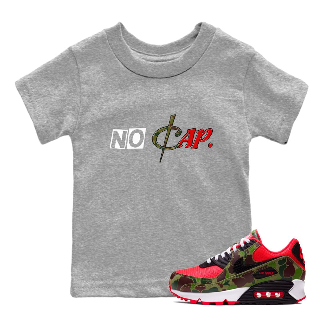 Air Max 90 Duck Camo shirts to match jordans No Cap sneaker match tees Air Max 90 Reverse Duck Camo match shoes to clothes SNRT Sneaker Tees Youth Baby Heather Grey 1 tee