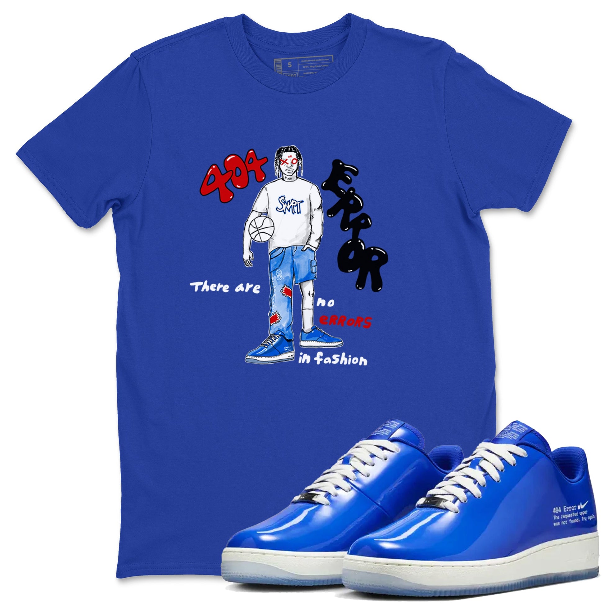 Air Force 1 404 Error shirt to match jordans No Errors In Fashion sneaker tees Air Force 1 404 Error SNRT Sneaker Release Tees unisex cotton Royal Blue 1 crew neck shirt