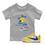 Air Jordan 1 Travis x Scott x Canary shirt to match jordans No Errors In Fashion sneaker tees Air Jordan 1 Travis Scott Canary SNRT sneaker release tees baby toddler Heather Grey 1 cotton Shirt