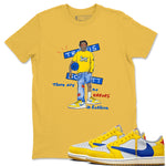 Air Jordan 1 Travis x Scott x Canary shirt to match jordans No Errors In Fashion sneaker tees Air Jordan 1 Travis Scott Canary SNRT Sneaker Release Tees unisex cotton Daisy 1 crew neck shirt