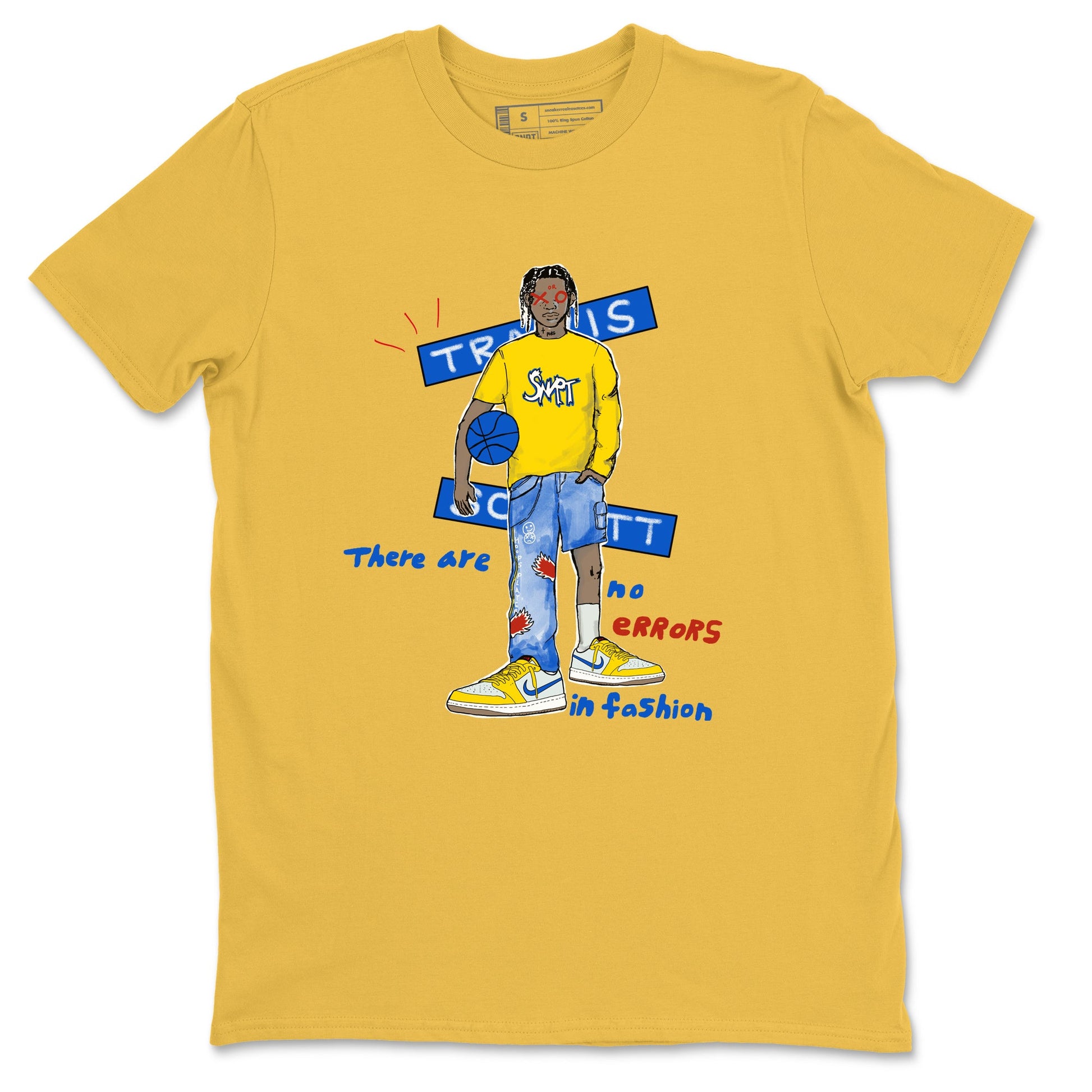 Air Jordan 1 Travis x Scott x Canary shirt to match jordans No Errors In Fashion sneaker tees Air Jordan 1 Travis Scott Canary SNRT Sneaker Release Tees unisex cotton Daisy 2 crew neck shirt