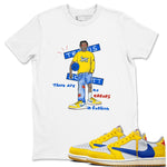 Air Jordan 1 Travis x Scott x Canary shirt to match jordans No Errors In Fashion sneaker tees Air Jordan 1 Travis Scott Canary SNRT Sneaker Release Tees unisex cotton White 1 crew neck shirt