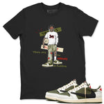 1s Travis Scott Medium Olive shirts to match jordans No Errors In Fashion sneaker match tees Air Jordan 1 Travis Scott Medium Olive SNRT Sneaker Tees streetwear brand Black 1 unisex cotton tee