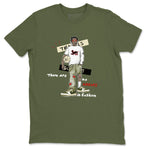 1s Travis Scott Medium Olive shirts to match jordans No Errors In Fashion sneaker match tees Air Jordan 1 Travis Scott Medium Olive SNRT Sneaker Tees streetwear brand Military Green 2 unisex cotton tee