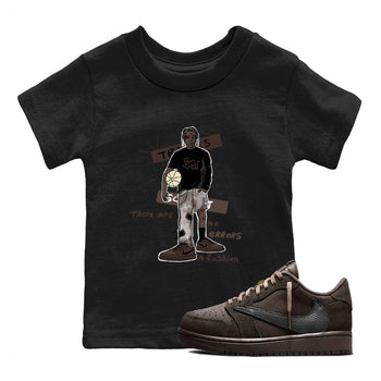 1s Travis Scott Velvet Brown shirts to match jordans No Errors In Fashion best t shirts to wear with jordans Travis Scott x Air Jordan 1 Low OG Velvet Brown match shoes to clothes SNRT Sneaker Tees Youth Baby Black 1 tee