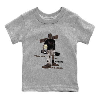 1s Travis Scott Velvet Brown shirts to match jordans No Errors In Fashion best t shirts to wear with jordans Travis Scott x Air Jordan 1 Low OG Velvet Brown match shoes to clothes SNRT Sneaker Tees Youth Baby Heather Grey 2 tee