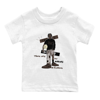 1s Travis Scott Velvet Brown shirts to match jordans No Errors In Fashion best t shirts to wear with jordans Travis Scott x Air Jordan 1 Low OG Velvet Brown match shoes to clothes SNRT Sneaker Tees Youth Baby White 2 tee
