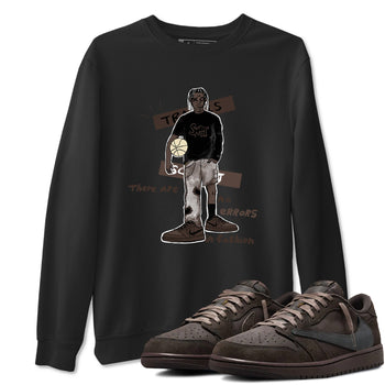 1s Travis Scott Velvet Brown shirts to match jordans No Errors In Fashion best t shirts to wear with jordans Travis Scott x Air Jordan 1 Low OG Velvet Brown match shoes to clothes SNRT Sneaker Tees unisex cotton Black 1 shirts