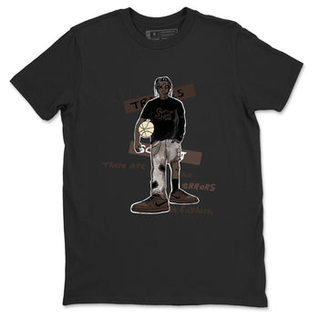 1s Travis Scott Velvet Brown shirts to match jordans No Errors In Fashion best t shirts to wear with jordans Travis Scott x Air Jordan 1 Low OG Velvet Brown match shoes to clothes SNRT Sneaker Tees unisex cotton Black 2 shirts