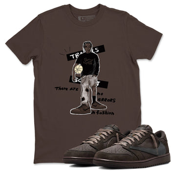 1s Travis Scott Velvet Brown shirts to match jordans No Errors In Fashion best t shirts to wear with jordans Travis Scott x Air Jordan 1 Low OG Velvet Brown match shoes to clothes SNRT Sneaker Tees unisex cotton Dark Chocolate 1 shirts