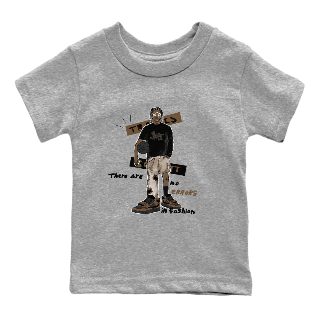 Jordan Jumpman Jack Travis Scott Dark Mocha shirts to match jordans No Errors In Fashion sneaker match tees Jordan Jumpman Jack Travis Scott Dark Mocha SNRT Sneaker Tees streetwear brand Baby and Youth Heather Grey 2 cotton tee