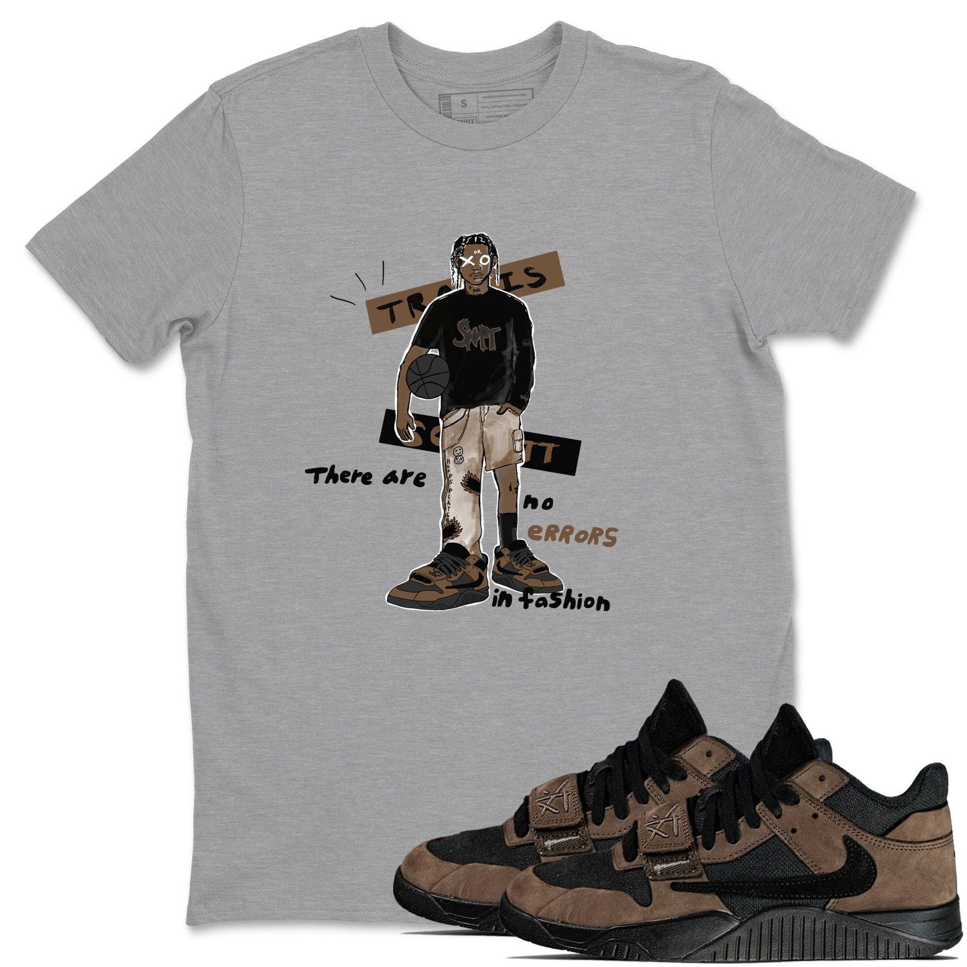 Jordan Jumpman Jack Travis Scott Dark Mocha shirts to match jordans No Errors In Fashion sneaker match tees Jordan Jumpman Jack Travis Scott Dark Mocha SNRT Sneaker Tees streetwear brand Heather Grey 1 unisex cotton tee