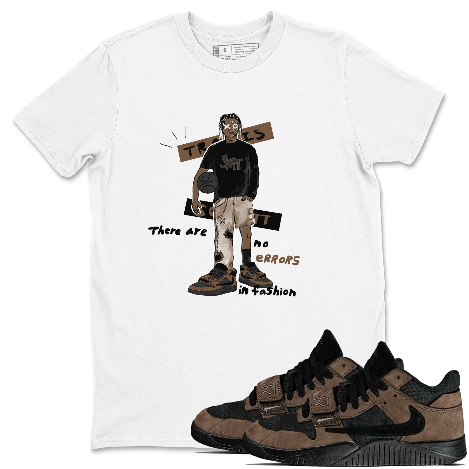 Jordan Jumpman Jack Travis Scott Dark Mocha shirts to match jordans No Errors In Fashion sneaker match tees Jordan Jumpman Jack Travis Scott Dark Mocha SNRT Sneaker Tees streetwear brand White 1 unisex cotton tee