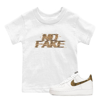AF1 Ivory Snake shirt to match jordans No Fake Glitch sneaker tees Air Force 1 Ivory Snake SNRT sneaker release tees baby toddler White 1 cotton Shirt