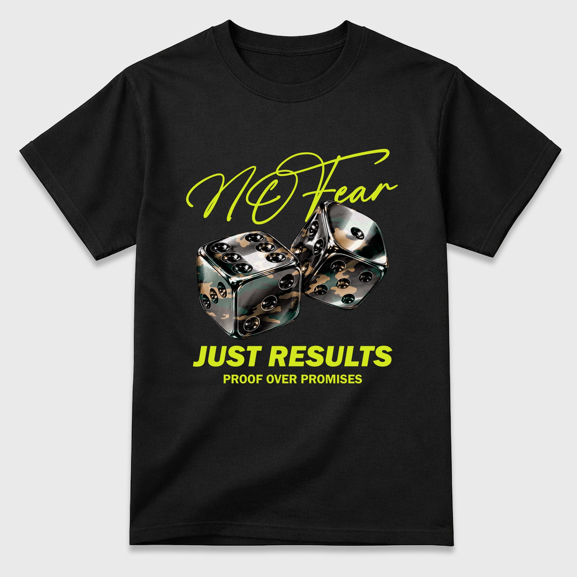 No Fear Graphic T-Shirt featuring original streetwear artwork designed to match the Air Foamposite Pro Green Camo. Black 2 Graphic T-Shirt.