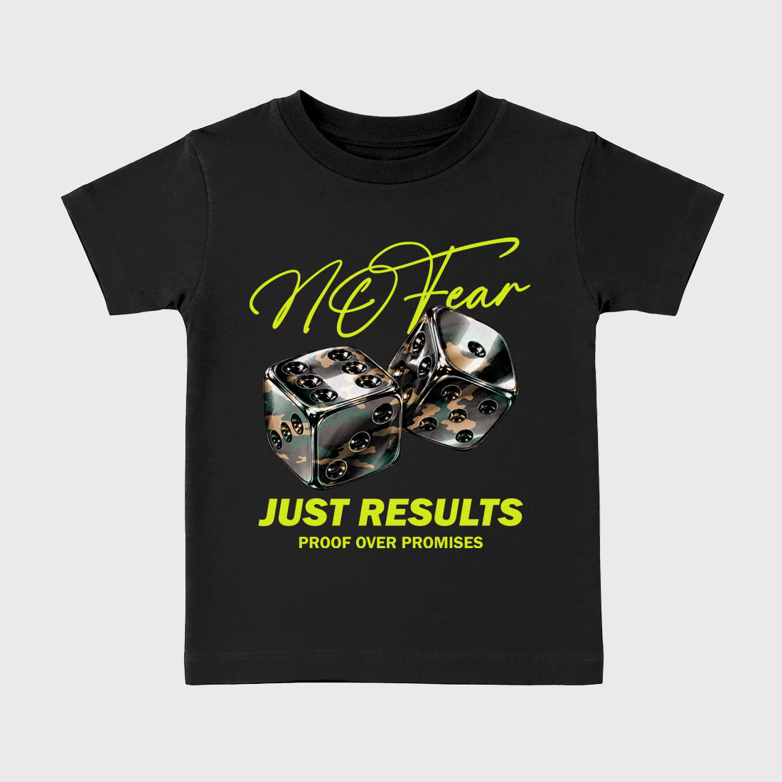 No Fear Baby & Kids Graphic T-Shirt featuring original artwork designed to match the Air Foamposite Pro Green Camo. Black 2 Kids Graphic Tee.