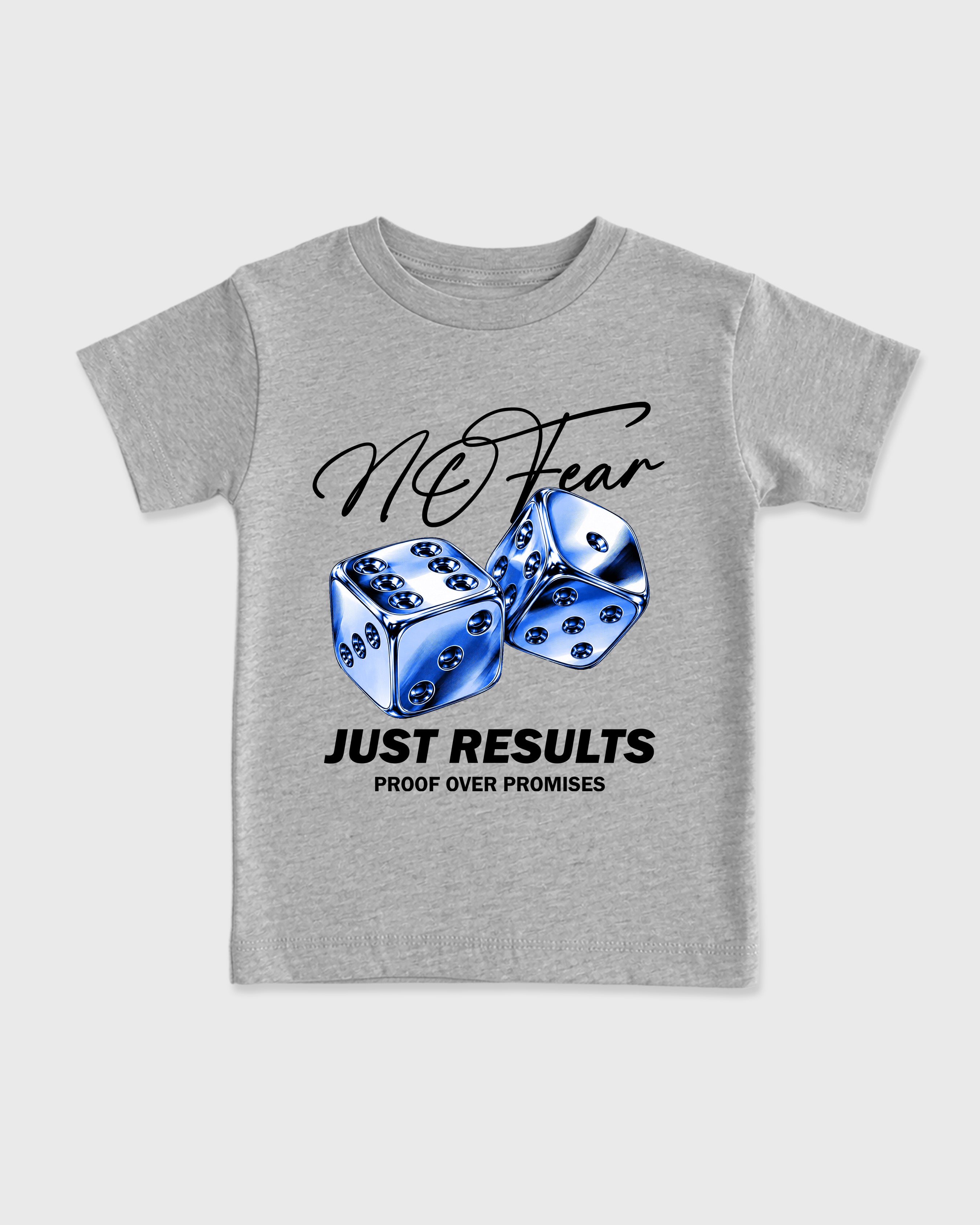 No Fear Baby & Kids Graphic T-Shirt featuring original artwork designed to match the Air Jordan 1 Royal. Heather Grey 2 Kids Graphic Tee.