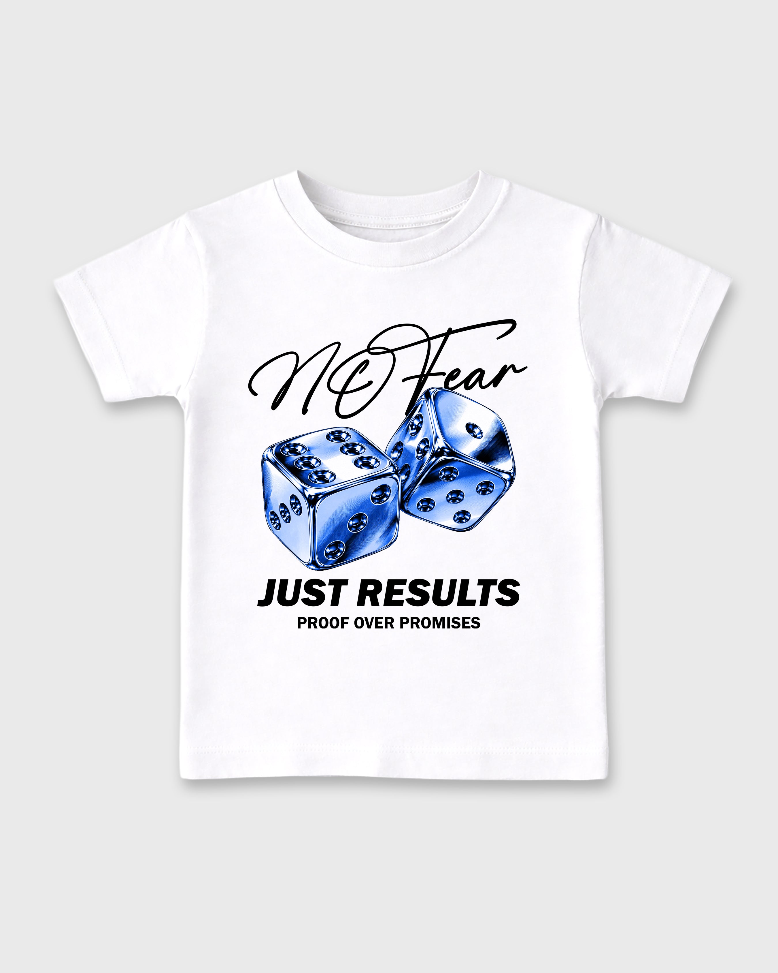 No Fear Baby & Kids Graphic T-Shirt featuring original artwork designed to match the Air Jordan 1 Royal. White 2 Kids Graphic Tee.