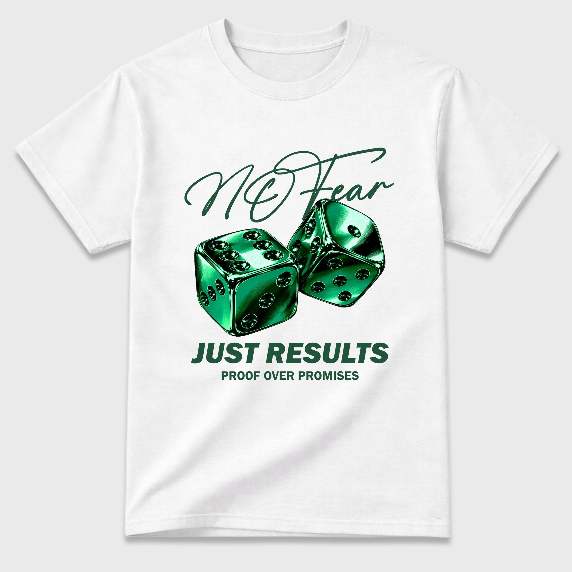 No Fear Graphic T-Shirt featuring original streetwear artwork designed to match the Air Jordan 12 Summit Green. White 2 Graphic T-Shirt.