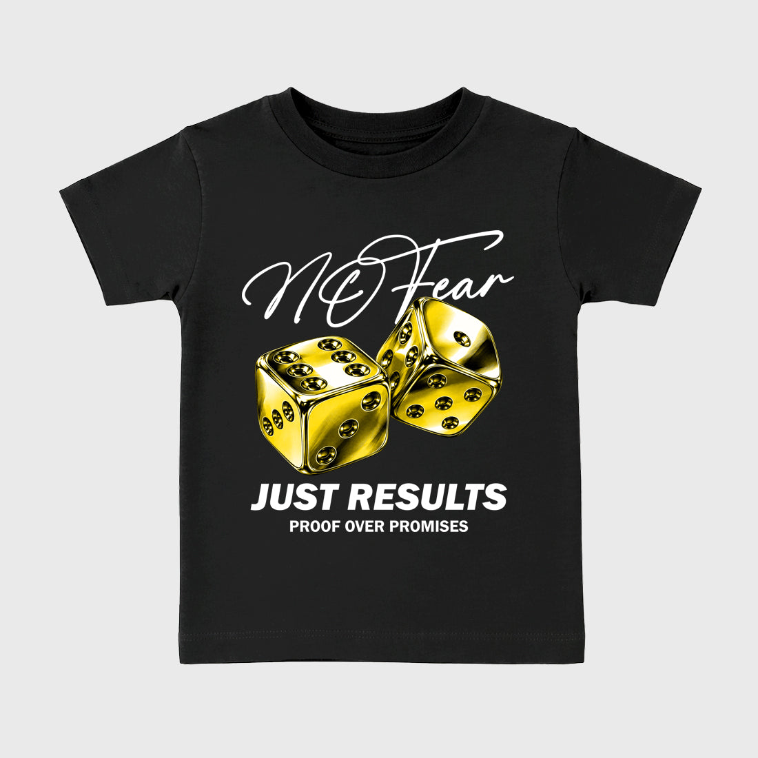 No Fear Baby & Kids Graphic T-Shirt featuring original artwork designed to match the Air Jordan 4 Tour Yellow. Black 2 Kids Graphic Tee.