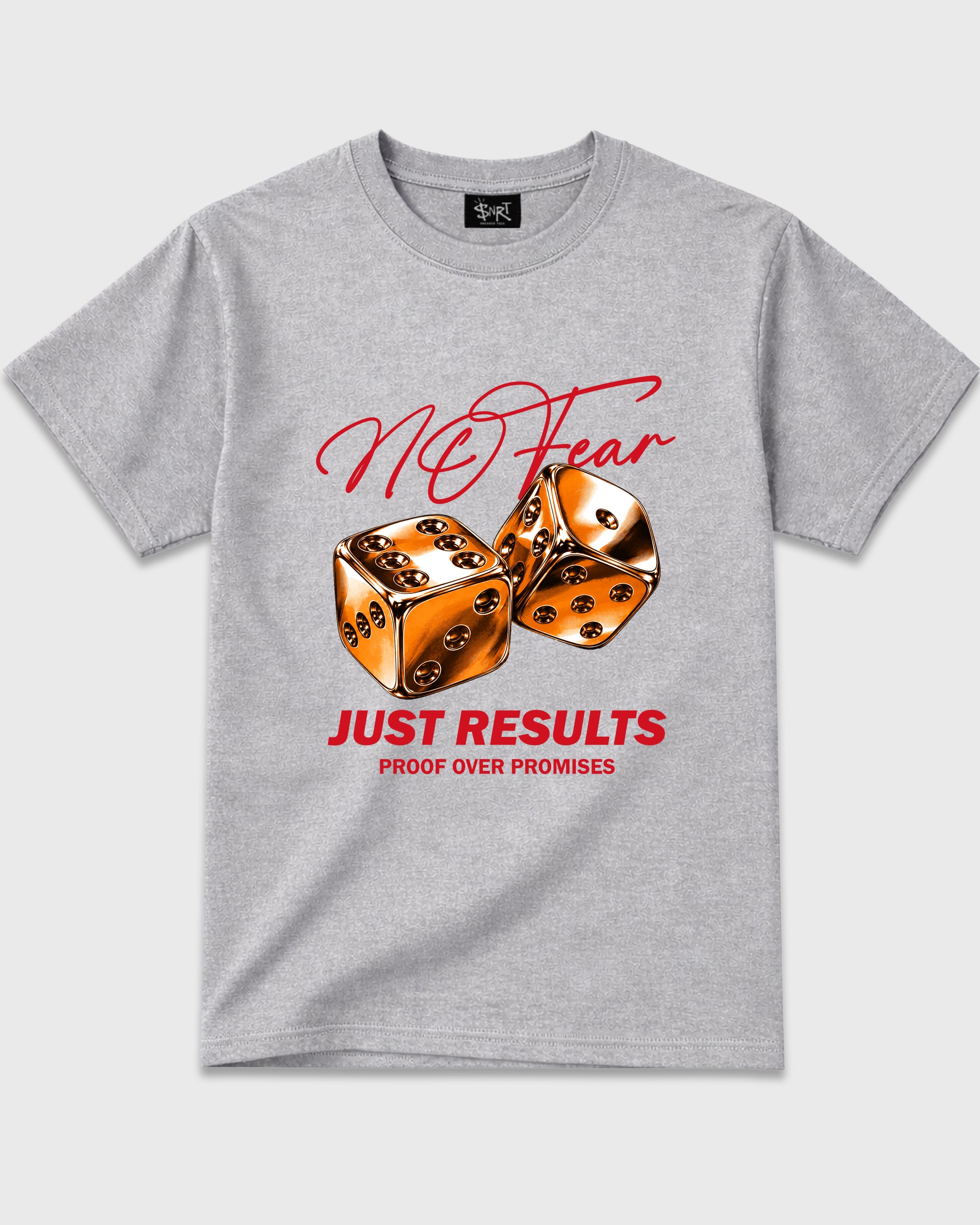 No Fear Graphic T-Shirt featuring original streetwear artwork designed to match the Air Jordan 5 Sunset. Heather Grey 2 Graphic T-Shirt.