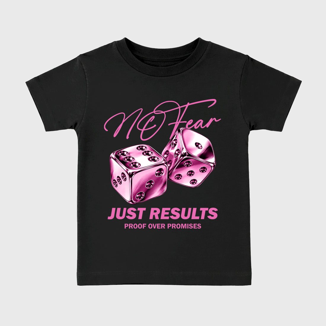 No Fear Baby & Kids Graphic T-Shirt featuring original artwork designed to match the Air Jordan 6 Playful Pink. Black 2 Kids Graphic Tee.