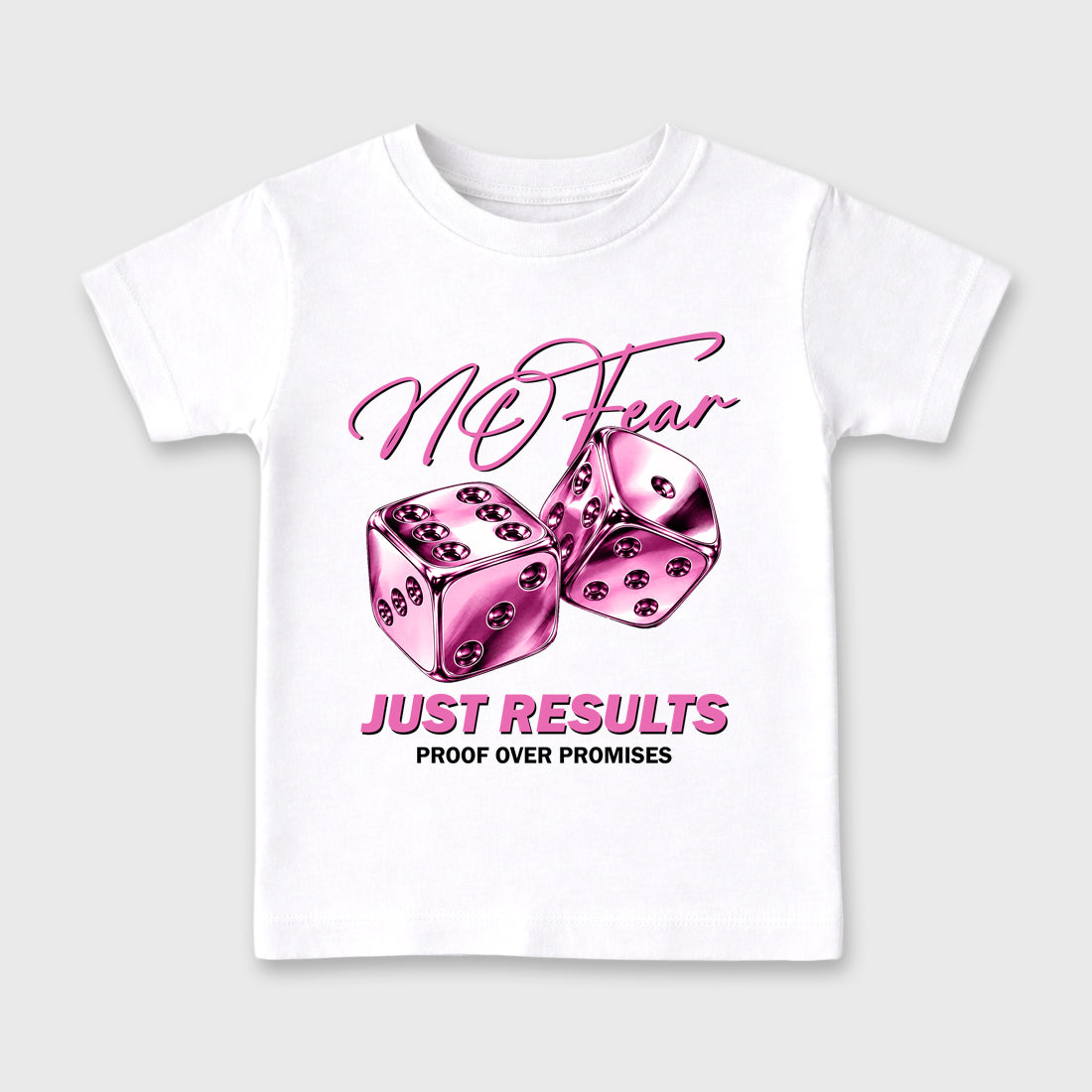 No Fear Baby & Kids Graphic T-Shirt featuring original artwork designed to match the Air Jordan 6 Playful Pink. White 2 Kids Graphic Tee.