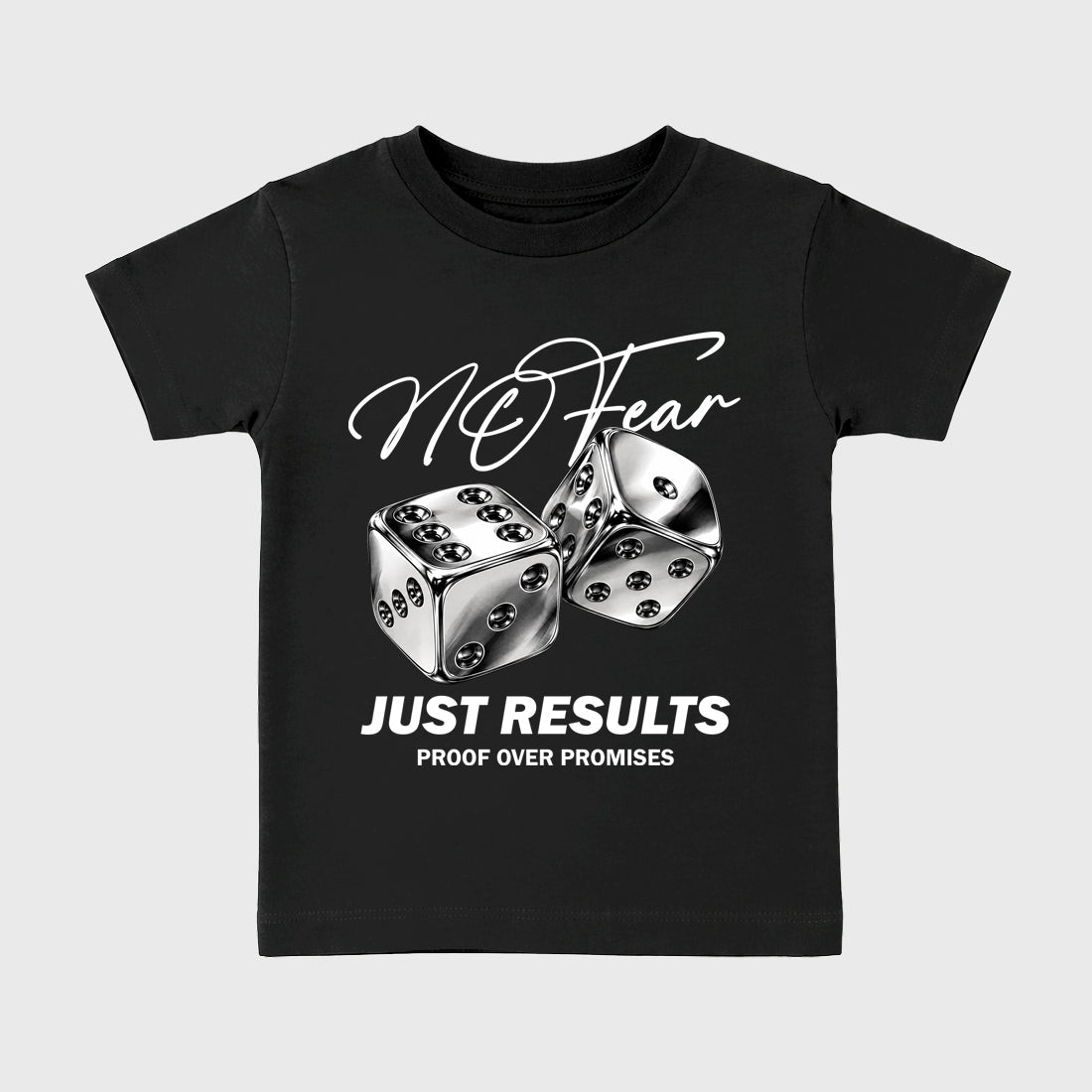 No Fear Baby & Kids Graphic T-Shirt featuring original artwork designed to match the Air Jordan 8 Chrome. Black 2 Kids Graphic Tee.