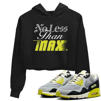 No Less Than Max womens crop tee made to vibe with the Air Max 90 Cyber sneakers — the perfect match in Black 1.