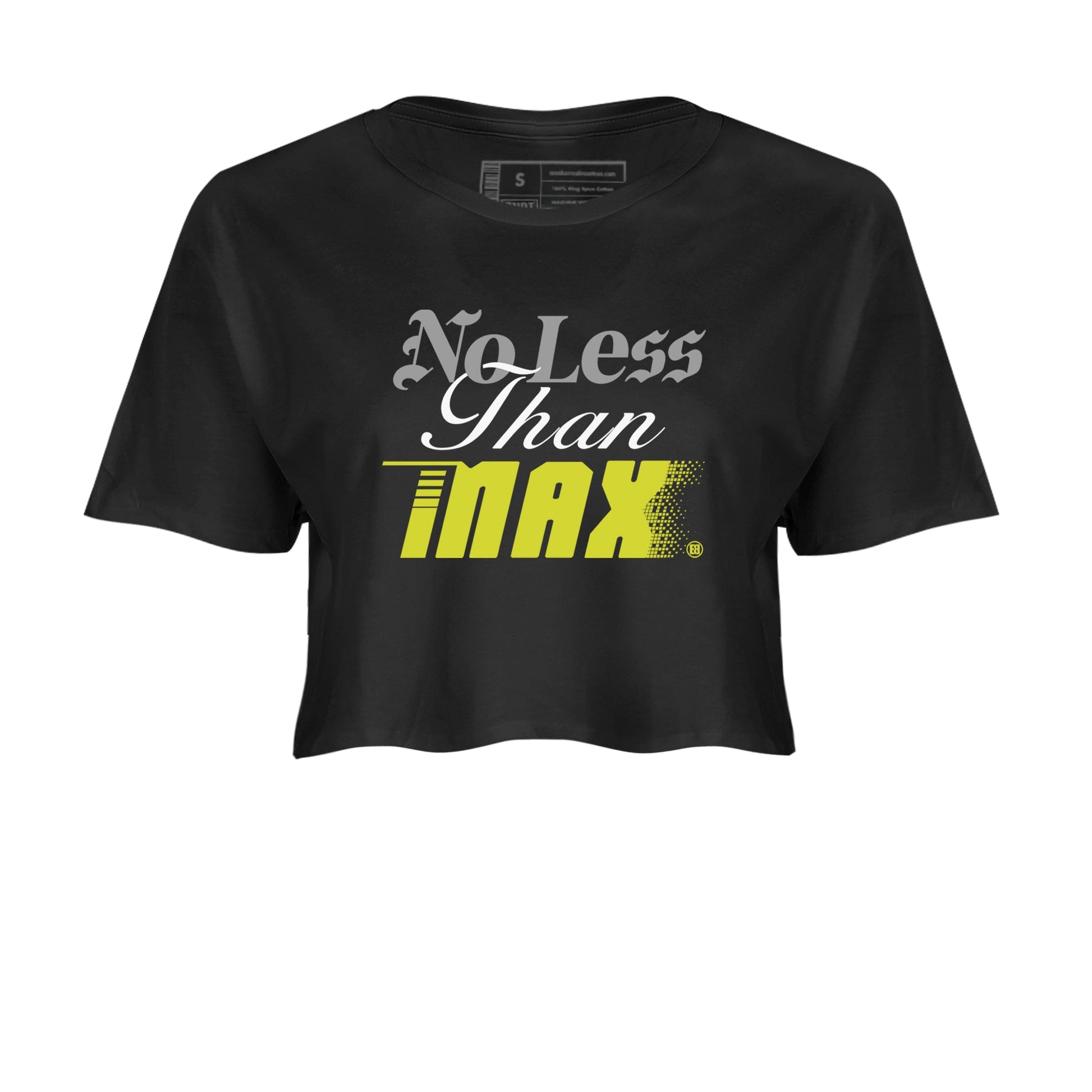 No Less Than Max womens crop tee made to vibe with the Air Max 90 Cyber sneakers — the perfect match in Black 2.