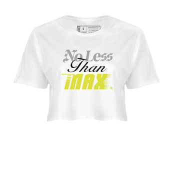 No Less Than Max womens crop tee made to vibe with the Air Max 90 Cyber sneakers — the perfect match in White 2.
