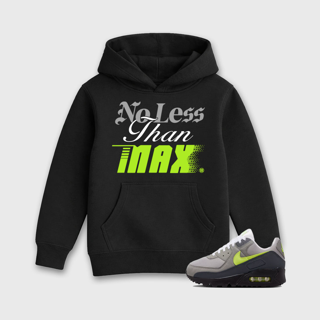 Sneaker match tees – Sneaker Tees To Match Air Max 90 Neon Yellow Shoes – No Less Than Max Kids T-Shirt Black 1