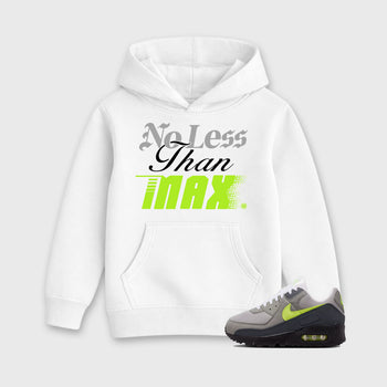 Sneaker match tees – Sneaker Tees To Match Air Max 90 Neon Yellow Shoes – No Less Than Max Kids T-Shirt White 1