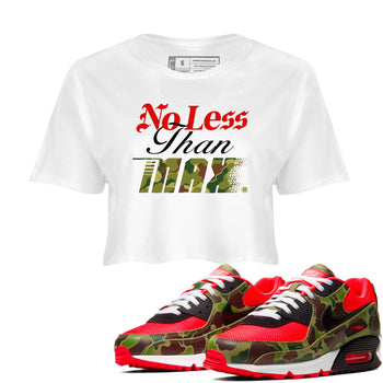 Air Max 90 Reverse Duck Camo shirts to match jordans No Less Than Max sneaker match tees Air Max 90 Reverse Duck Camo match shoes to clothes SNRT Sneaker Tees unisex cotton White 1 crop tee