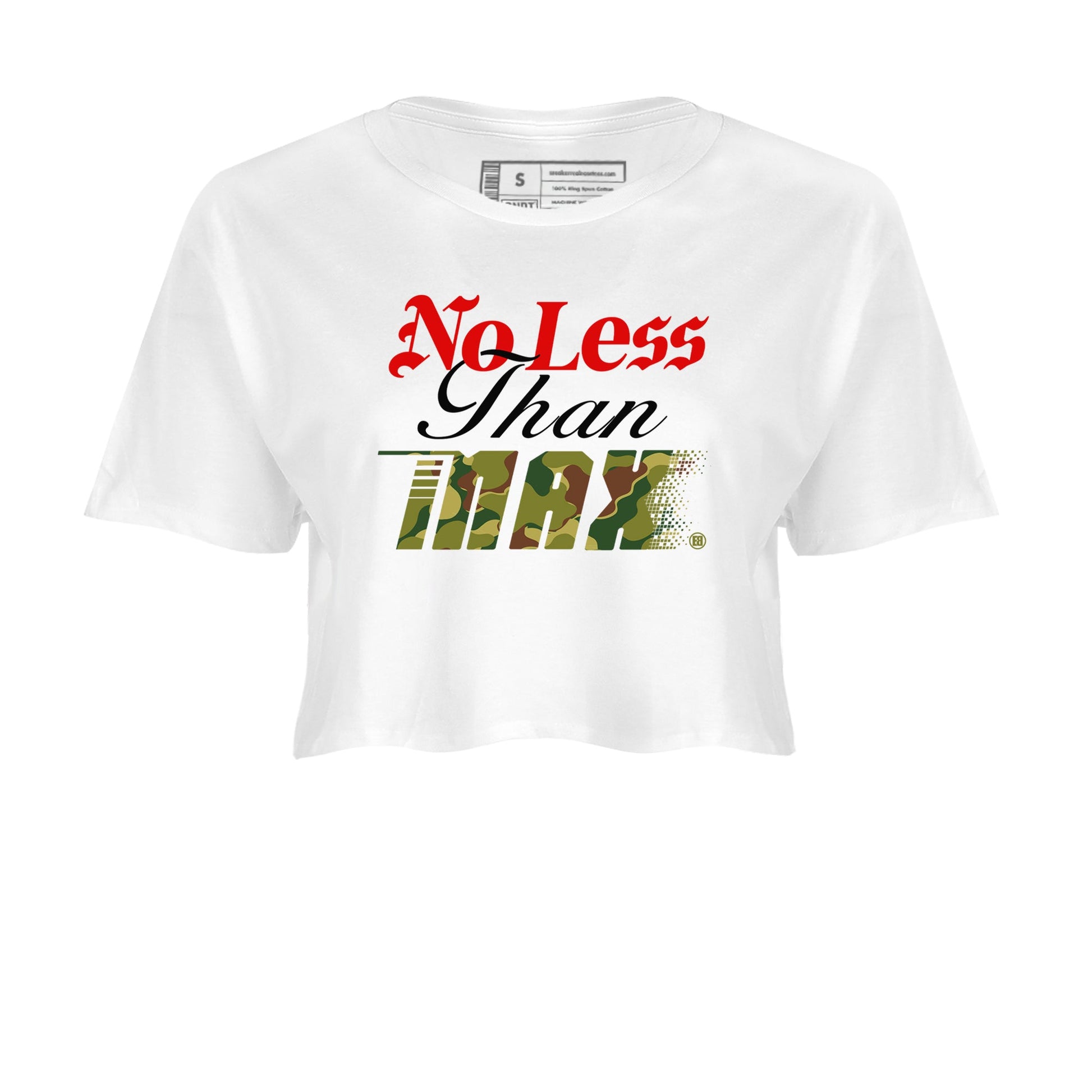 Air Max 90 Reverse Duck Camo shirts to match jordans No Less Than Max sneaker match tees Air Max 90 Reverse Duck Camo match shoes to clothes SNRT Sneaker Tees unisex cotton White 2 crop tee