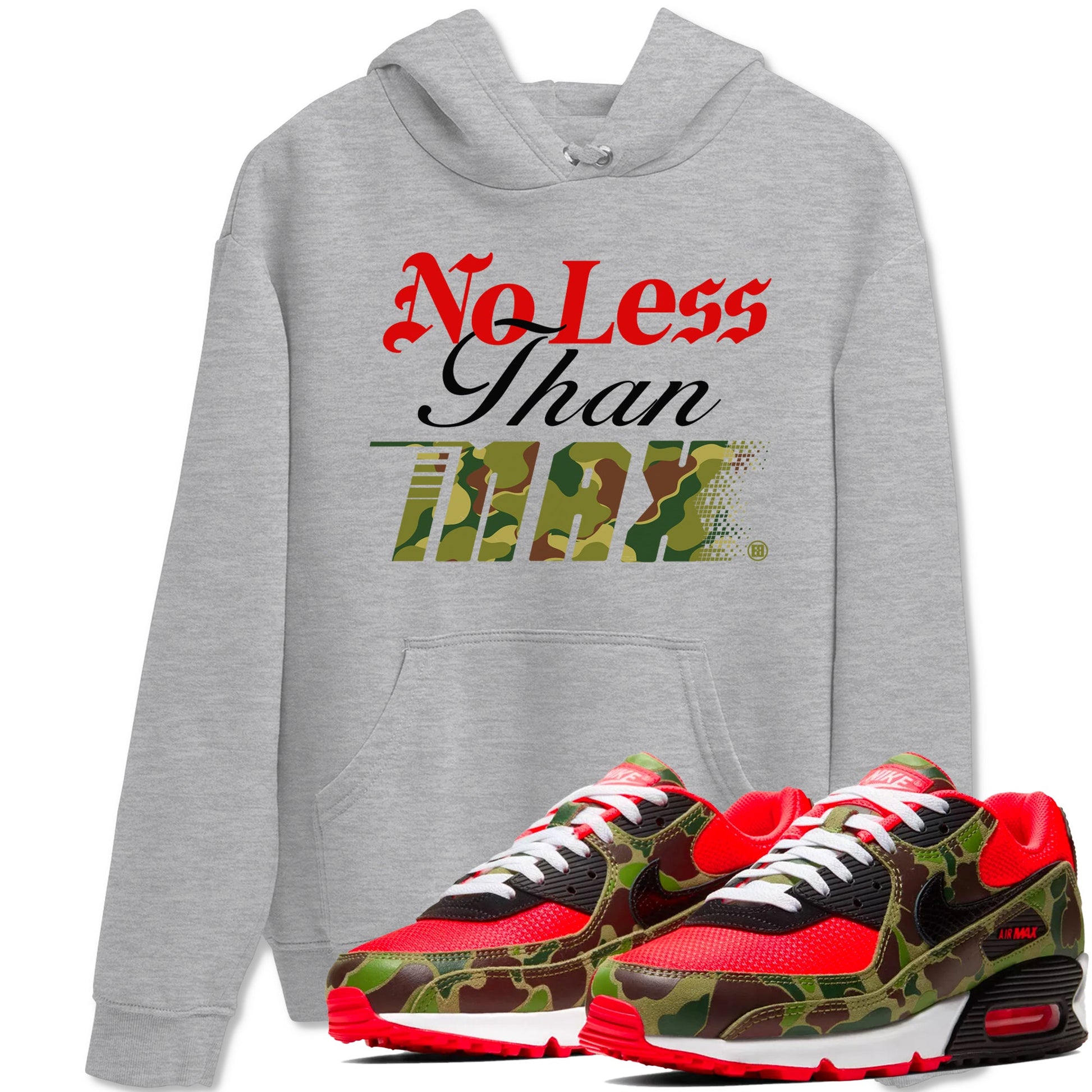 Air Max 90 Reverse Duck Camo shirts to match jordans No Less Than Max sneaker match tees Air Max 90 Reverse Duck Camo match shoes to clothes SNRT Sneaker Tees unisex cotton Heather Grey 1 shirts