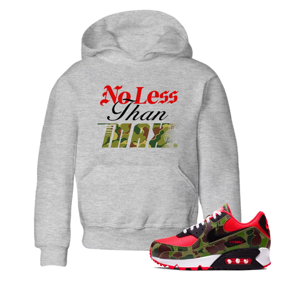 Air Max 90 Reverse Duck Camo shirts to match jordans No Less Than Max sneaker match tees Air Max 90 Reverse Duck Camo match shoes to clothes SNRT Sneaker Tees Youth Baby Heather Grey 1 tee