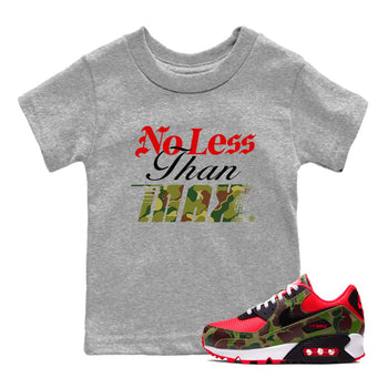 Air Max 90 Reverse Duck Camo shirts to match jordans No Less Than Max sneaker match tees Air Max 90 Reverse Duck Camo match shoes to clothes SNRT Sneaker Tees Youth Baby Heather Grey 1 tee