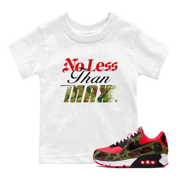 Air Max 90 Reverse Duck Camo shirts to match jordans No Less Than Max sneaker match tees Air Max 90 Reverse Duck Camo match shoes to clothes SNRT Sneaker Tees Youth Baby White 1 tee