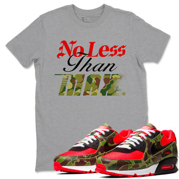 Air Max 90 Reverse Duck Camo shirts to match jordans No Less Than Max sneaker match tees Air Max 90 Reverse Duck Camo match shoes to clothes SNRT Sneaker Tees unisex cotton Heather Grey 1 shirts