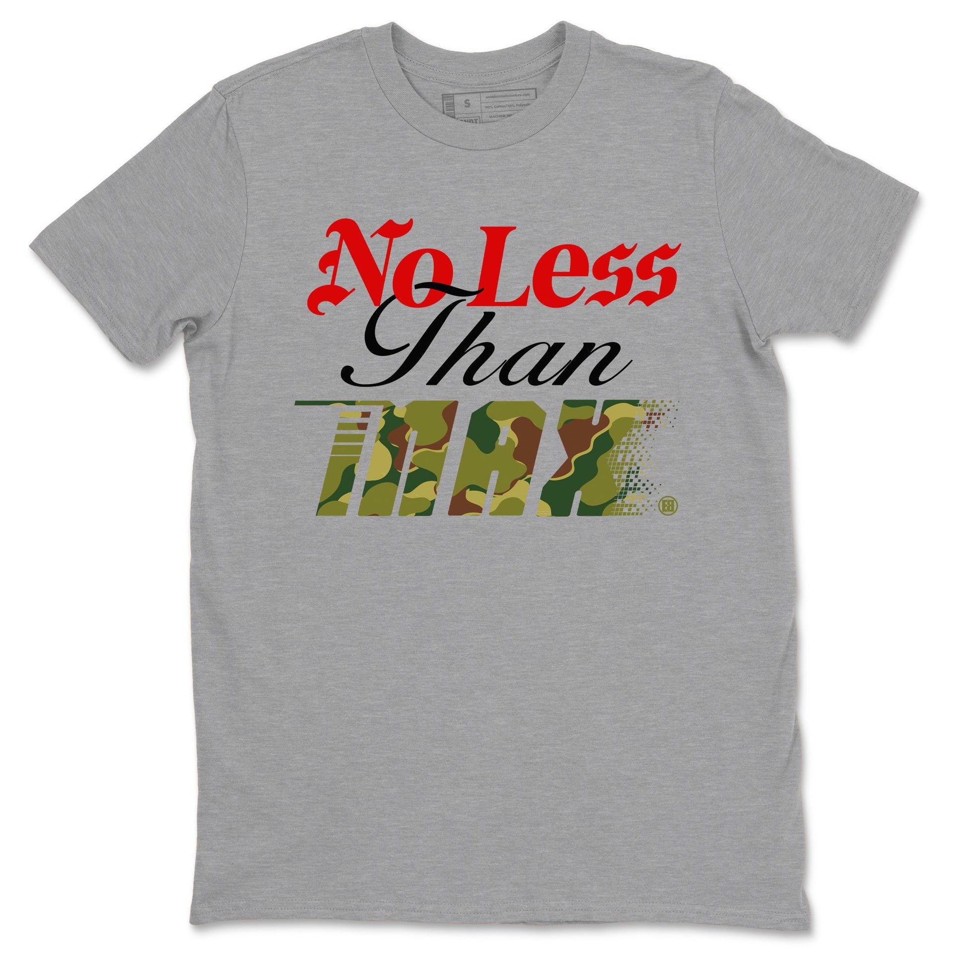 Air Max 90 Reverse Duck Camo shirts to match jordans No Less Than Max sneaker match tees Air Max 90 Reverse Duck Camo match shoes to clothes SNRT Sneaker Tees unisex cotton Heather Grey 2 shirts