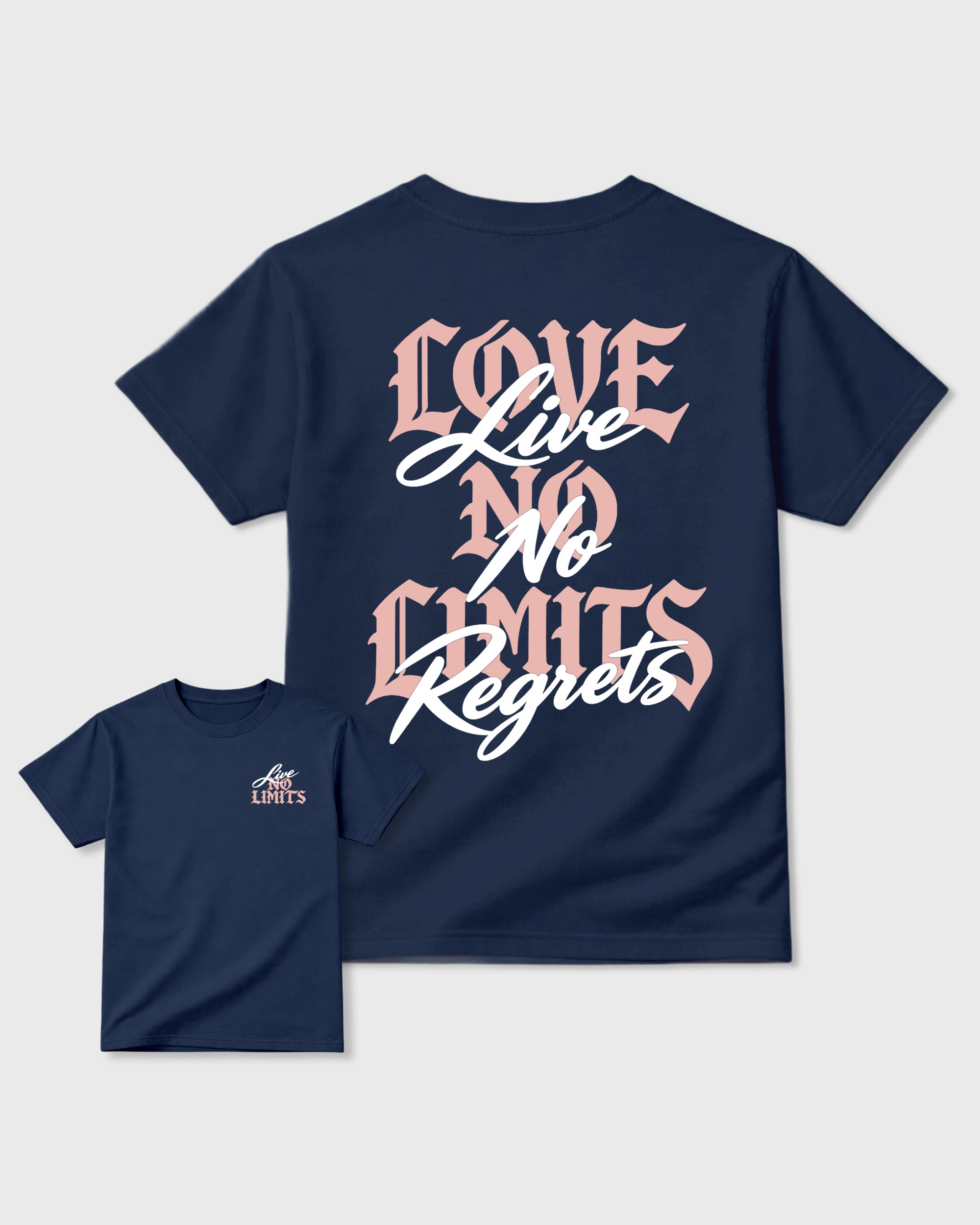 No Limits Navy Graphic T-Shirt - 3, sneaker matching shirt designed to pair with APB X Air Jordan 11 Low "Made For Locals" sneakers for a coordinated streetwear outfit.
