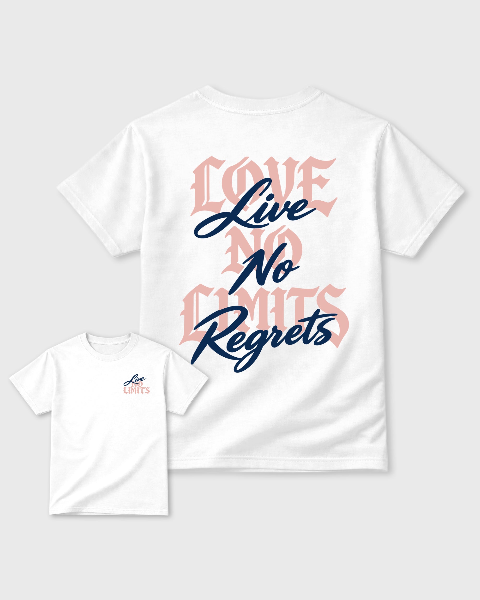 No Limits White Graphic T-Shirt - 3, sneaker matching shirt designed to pair with APB X Air Jordan 11 Low "Made For Locals" sneakers for a coordinated streetwear outfit.
