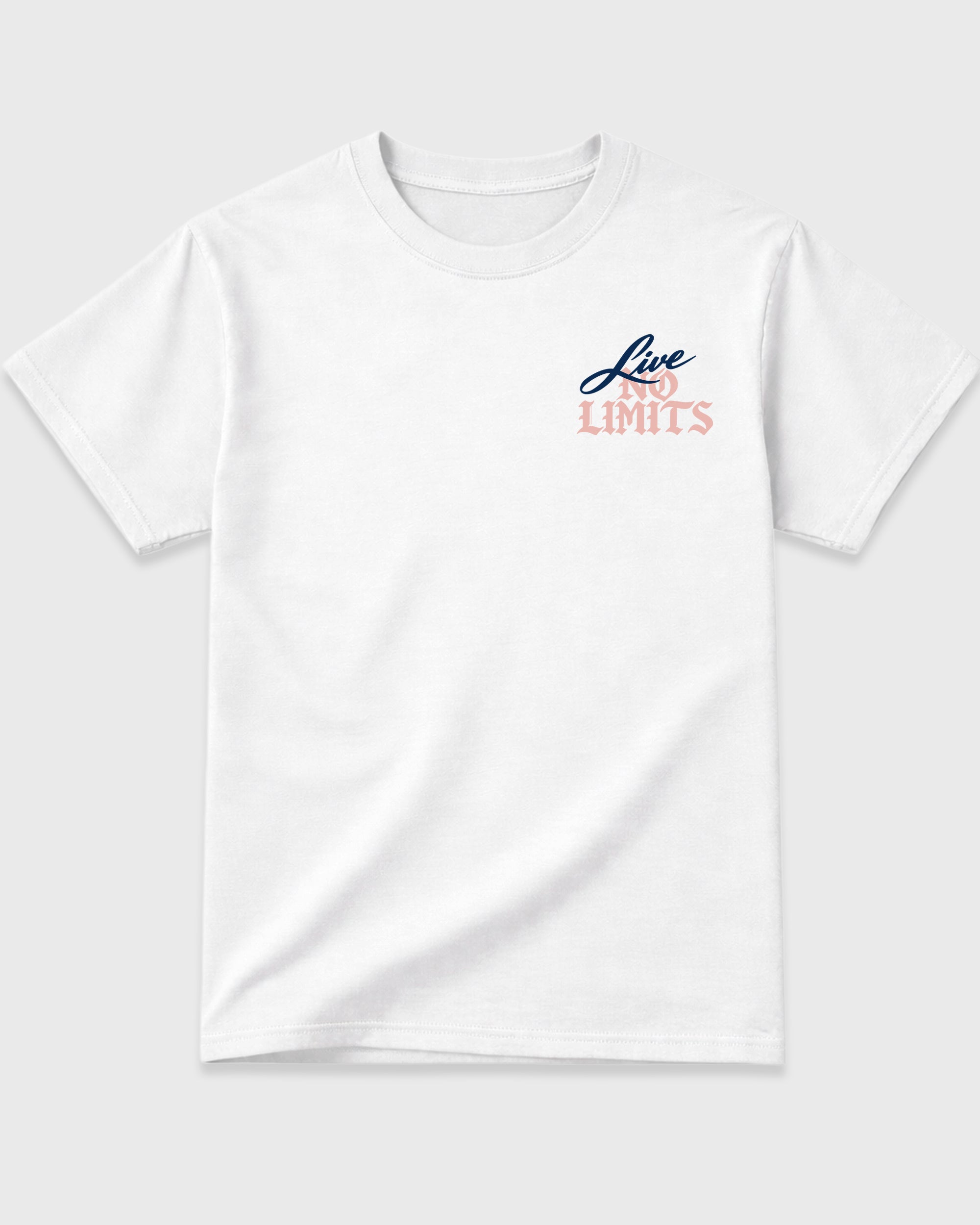 No Limits White Graphic T-Shirt - 3, sneaker matching shirt designed to pair with APB X Air Jordan 11 Low "Made For Locals" sneakers for a coordinated streetwear outfit.